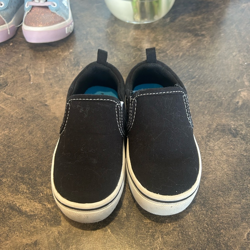 Kids Black Slip-On Shoes